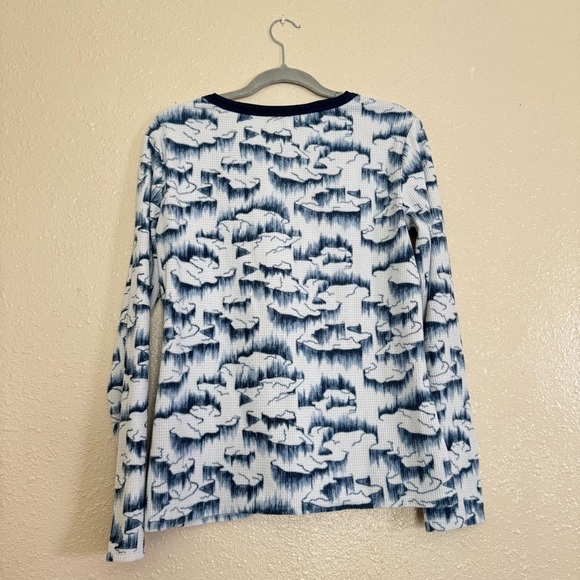 Spyder Thermal Waffle Knit Henley Long Sleeve Sleep Shirt - Picture 2 of 5